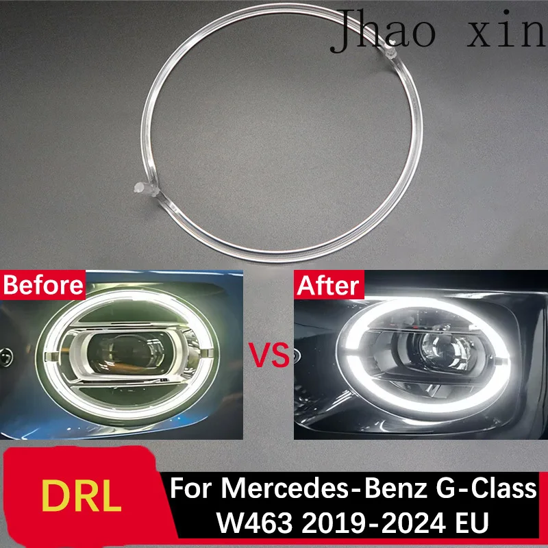 Geeignet für Mercedes-Benz G-Klasse W463 19-2024 Auto-Tagfahrlicht DRL Lichtleiterstreifen Vorschaltgerät Weißlicht Angel Eye Lampenröhre