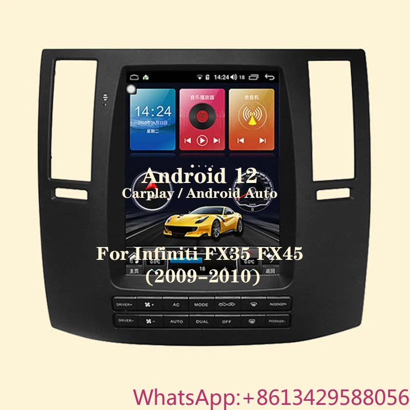 

10.4inch Android 12 for Infiniti FX FX35 F45 2009-2010 Car Radio Automotive Multimedia Carplay Auto Bluetooth 4G GPS Navigation