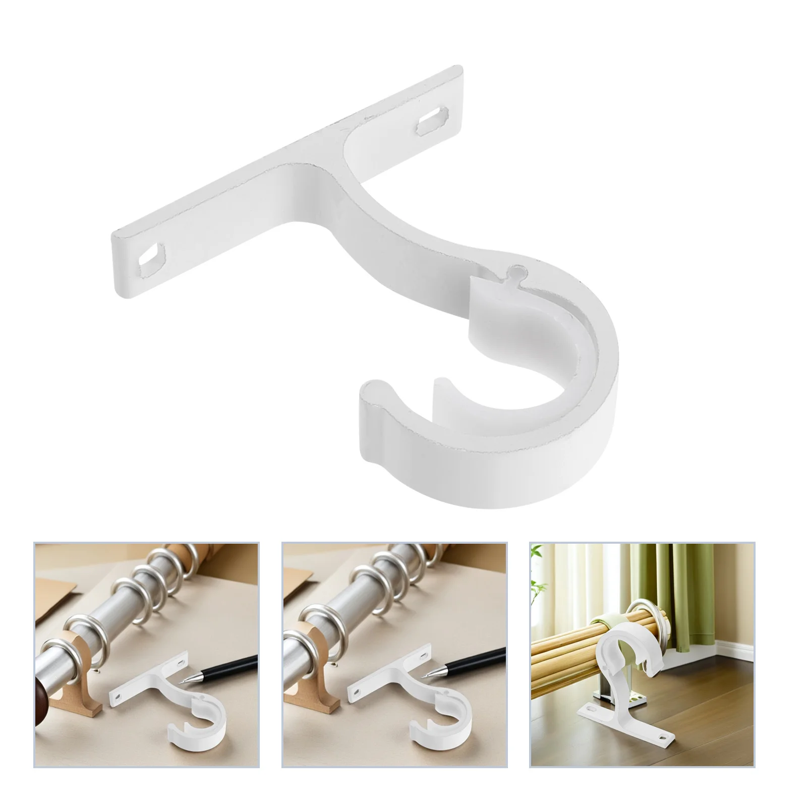 

3Pcs Metal Curtain Fixator Aluminum Alloy Bracket Strong Support No Wobble Modern Room Hardware Urtain Bracket Set