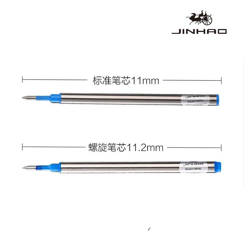 5 Stück Jinhao Gel-Tintenminen für Kugelschreiber, perfekt für Büro und Geschäft, Executive-Stift (Standard/Spirale) (blau/schwarze Tinte) – Detail 2