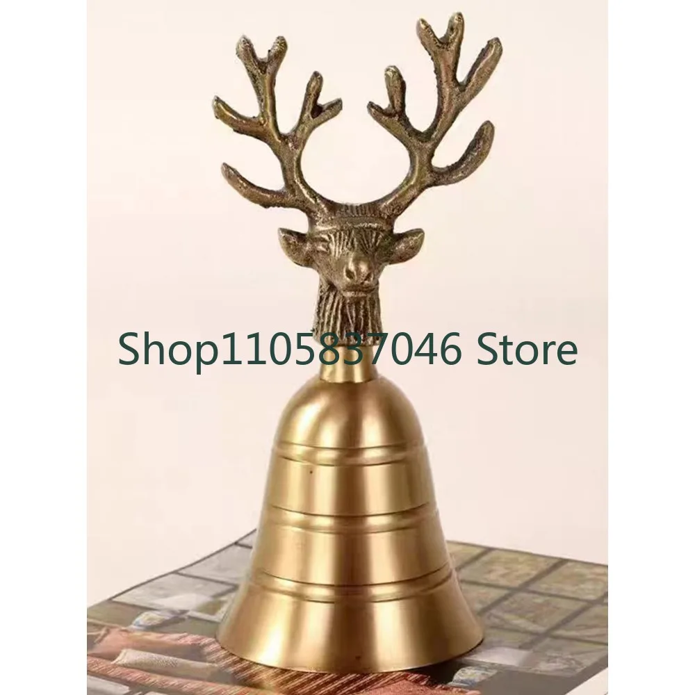 Retro handle desktop placement, bell decoration for opening meals, hand cranked copper bell for home decoration
