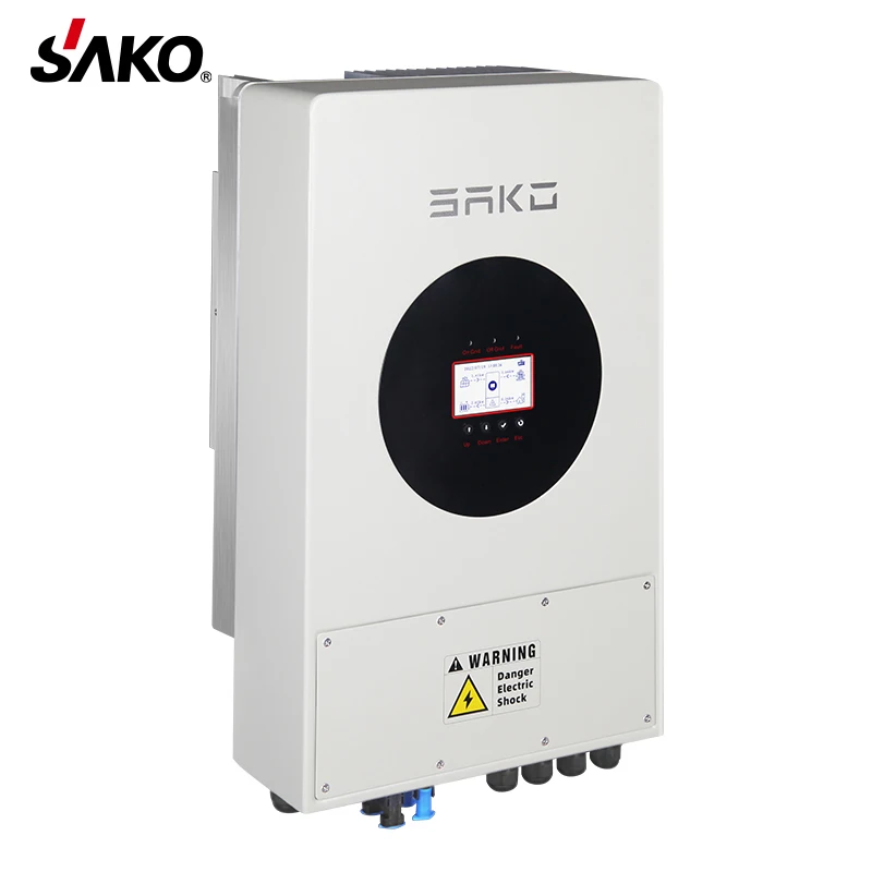 Sako Sunin 5Kw Dual Ac Dc Three Phase Solar Inverter For Home Solar Energy System Pure Sine Wave 5Kva Hybrid 3 Phase Inverter