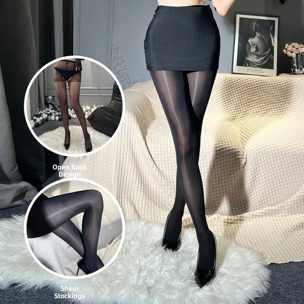 

Весенне-осенние тонкие сексуальные масляные брюки Smooth iny, женские базовые брюки из кожи, шелковые брюки Bla Panhose Aurora Sos