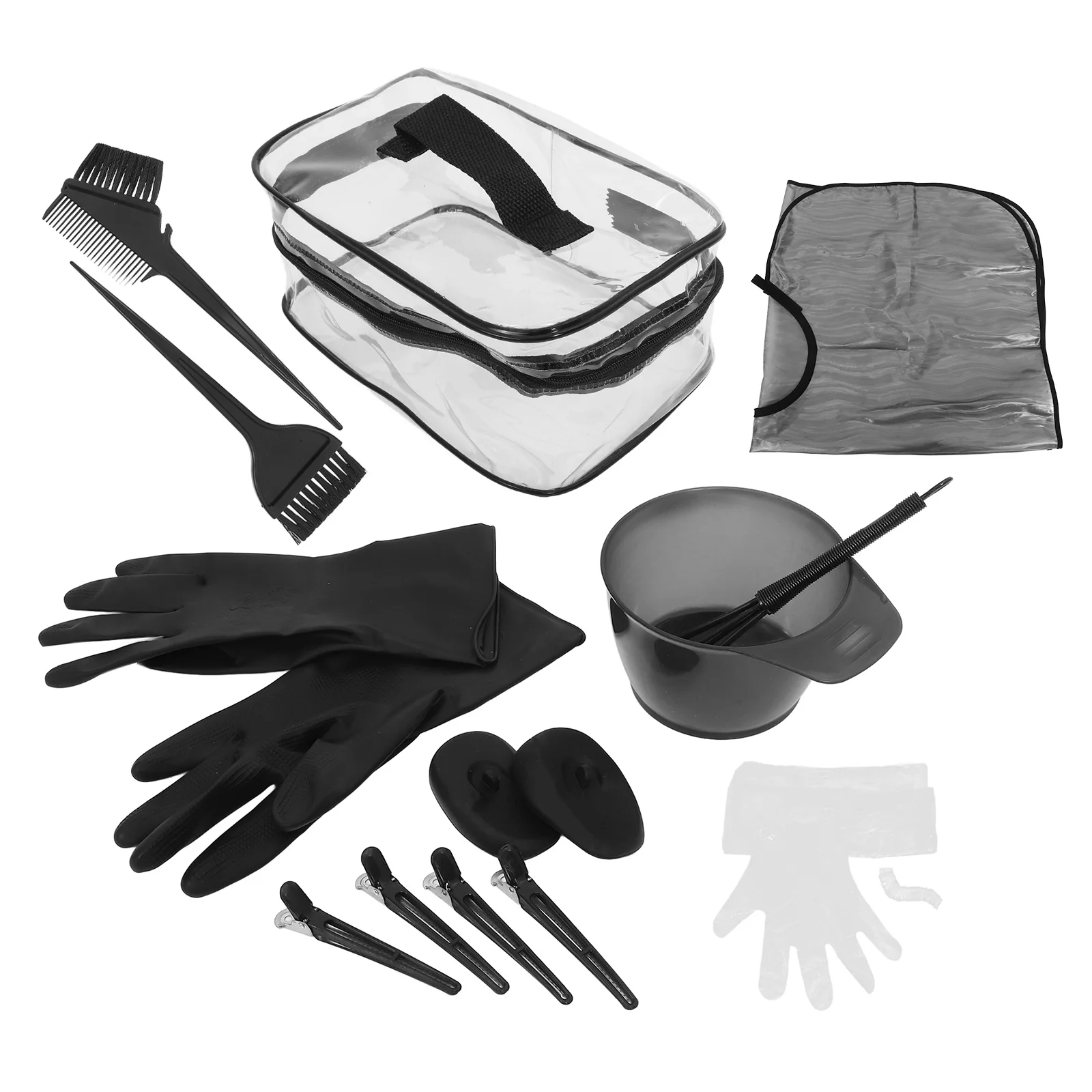 

1 set 1 Set Hair Dye Brush Bowl Kit For Dark Hair Coloring Bleaching Salon Diy Styling Tool Cape Gloves Mixing Bowl Set