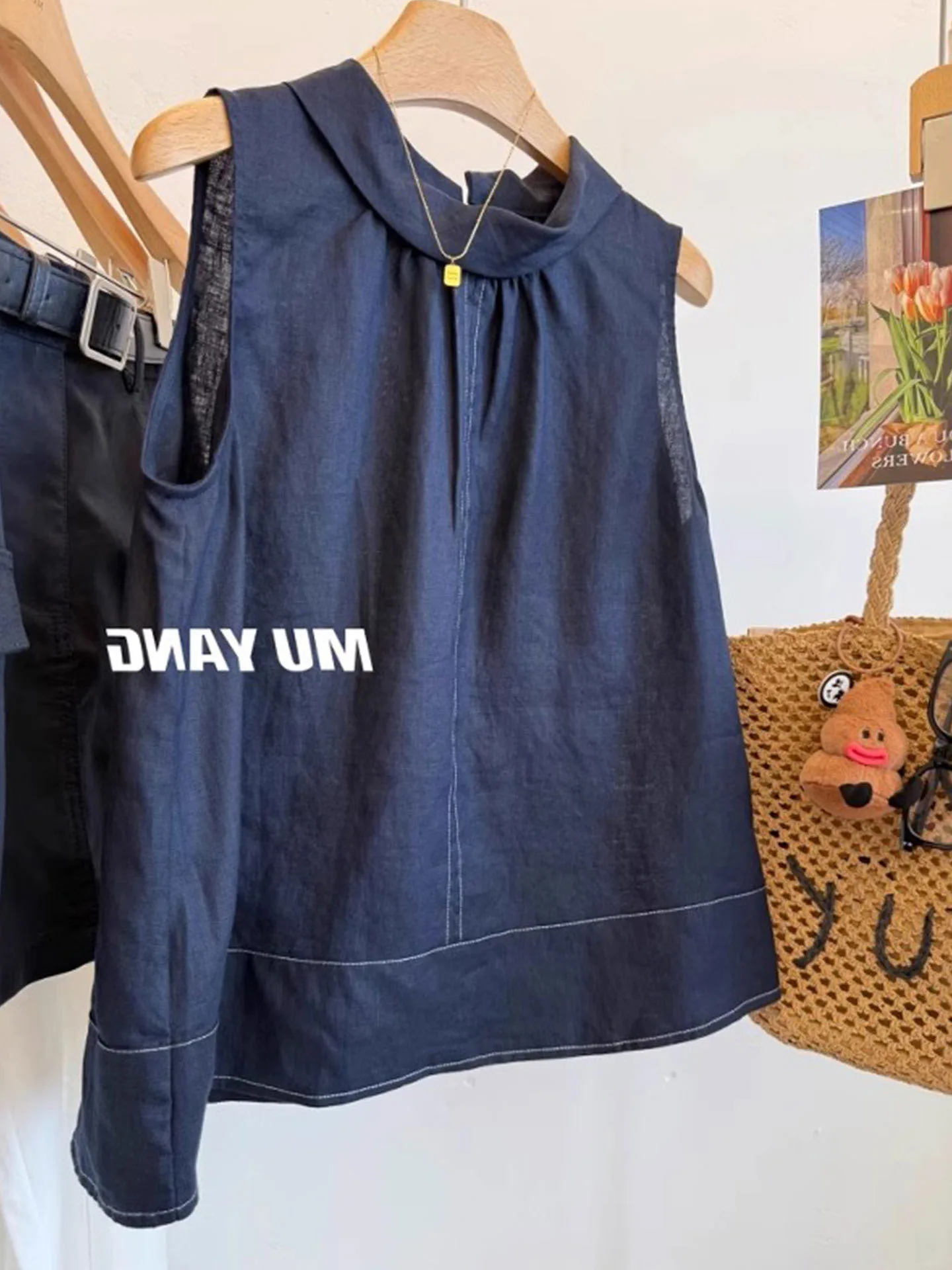 

Женский топ свободного кроя с круглым вырезом, корейский стиль, прямой крой, из шелковой смеси, летний, модный, универсальный