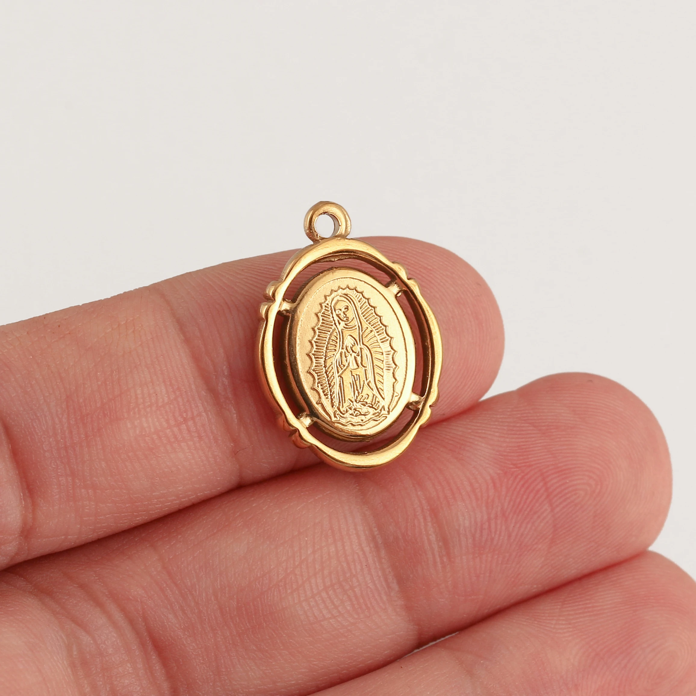 3 Stück Edelstahl Engel/Jungfrau Maria Charms für Armband Ohrringe Halskette Anhänger handgemachte DIY Schmuckherstellung – Detail 8