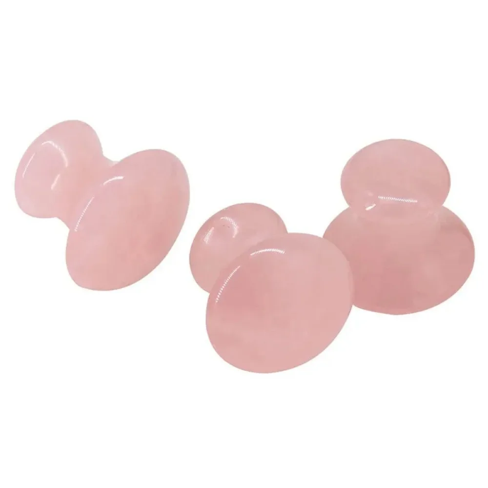 Outil Gua Sha en pierre de quartz rose naturel, rouleau de diversification de la pièce plus lente, masseur amincissant, planche à gratter pour le