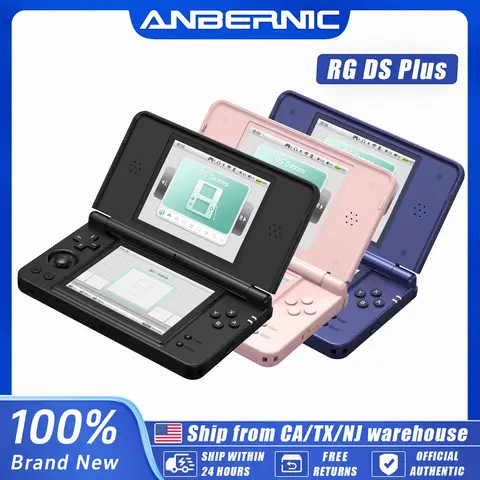 Anbernic RG  DS Plus Retro Handheld Game Console Dual Screen 4.3 Inch IPS RK3568 Linux 1GB RAM 16GB TF WiFi Bluetooth 4000mAh