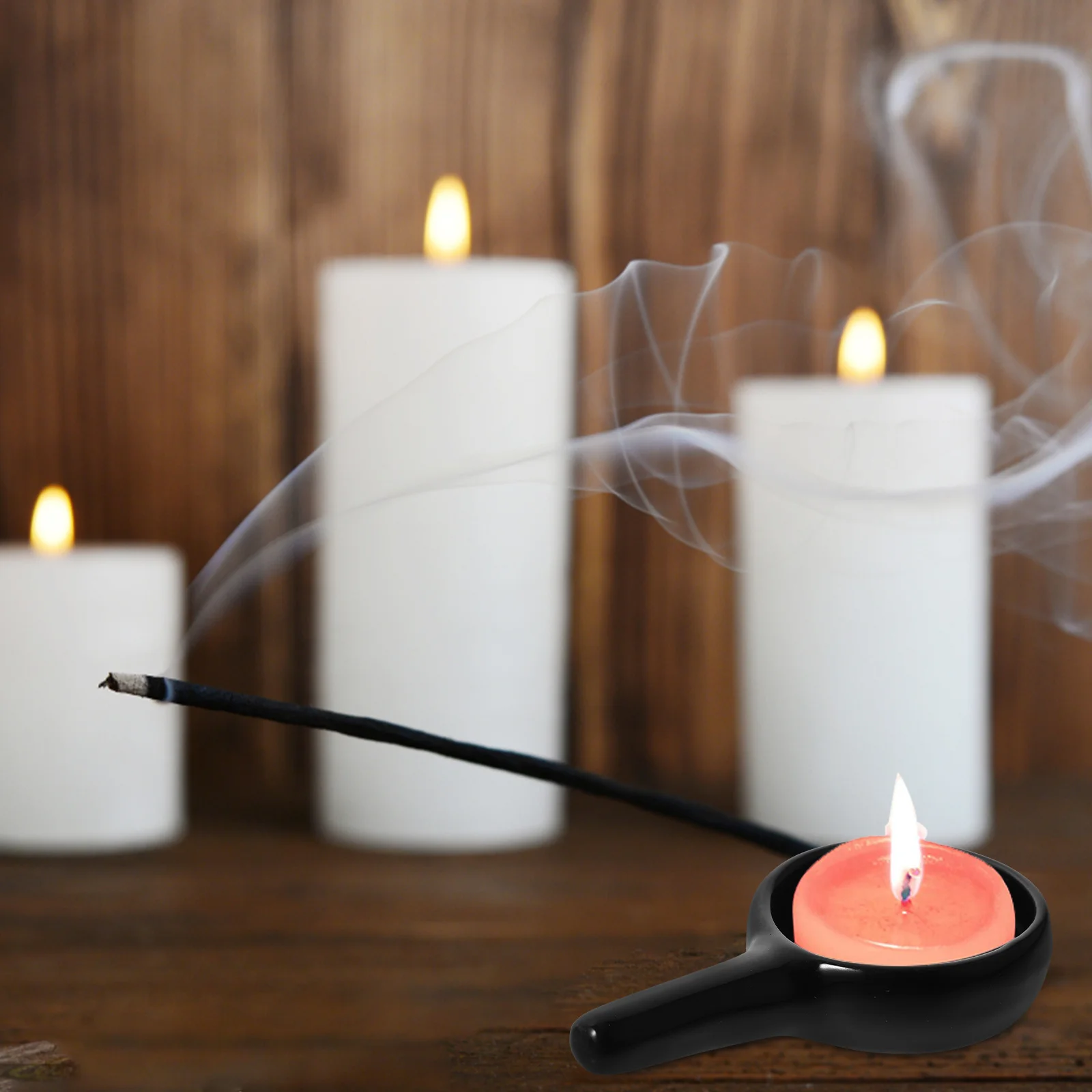 

4Pcs Ceramic Holder Spoon Tealight Wax Tray Unique Craft Wedding Party Decor Tealight Wax Warmer Ceramic Spoon