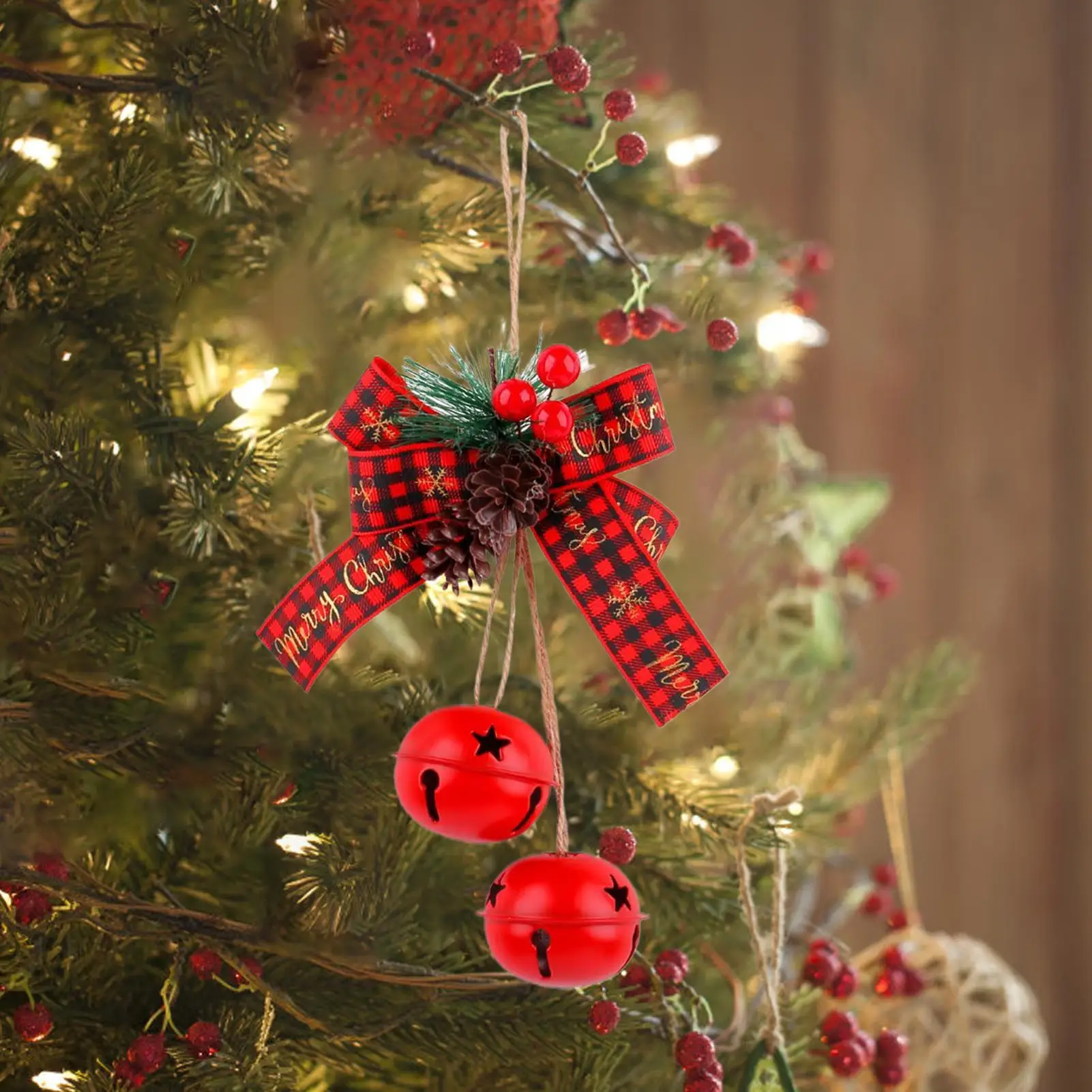 Sinos de natal enfeites de sino de metal com arco berry fontes de festa decorações de natal para pátio fazenda varanda artesanato jardim