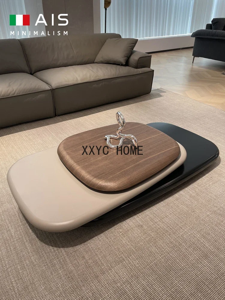 

Coffee Table Living Room Aishen Small Apartment Suspension Italian Minimalist Oval Coffee Table