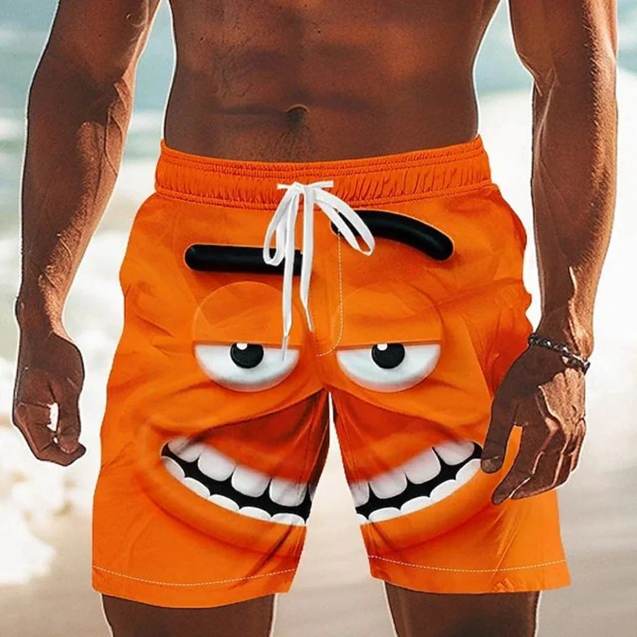 

Men's 3D Printed Shorts With Smiley Face Pattern Shorts Quick-Drying Summer Vacation Swimsuit Millennium Children's Ice Shorts