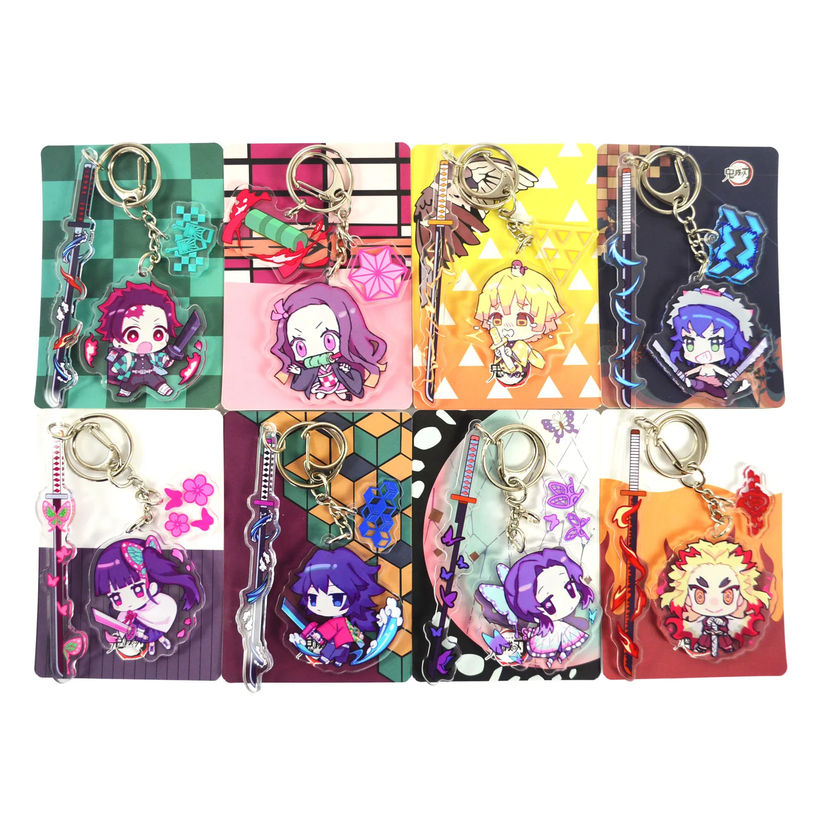 Anime Demon Slayer Acrylic Keychain Kamado Nezuko Kochou Shinobu Cosplay Key Chain Pendant Accessories Fans Gift