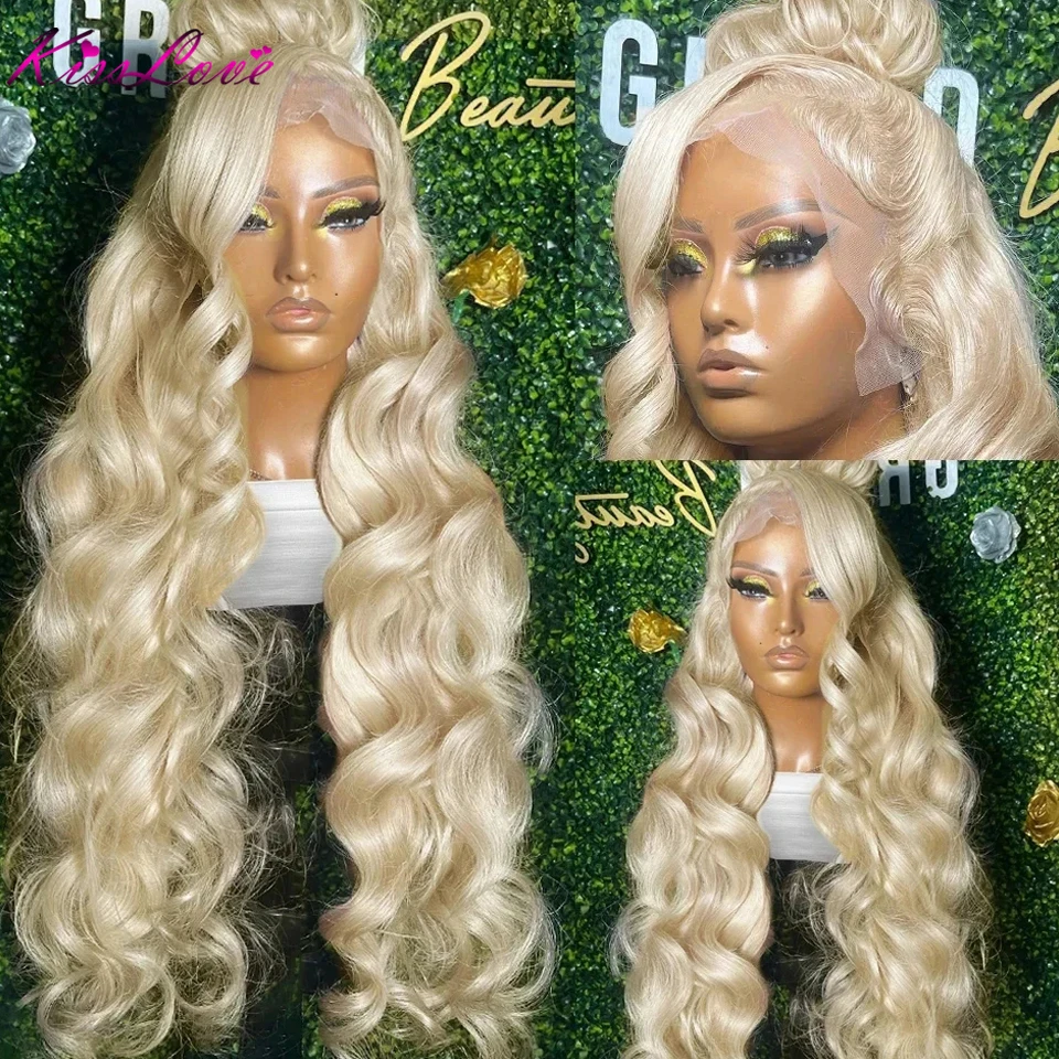 13x4 13x6 360 HD Full Lace Frontal Wig Human Hair Brazilian Long 32 34 Inch 613 Blonde Body Wave Lace Front Wigs For Black Women