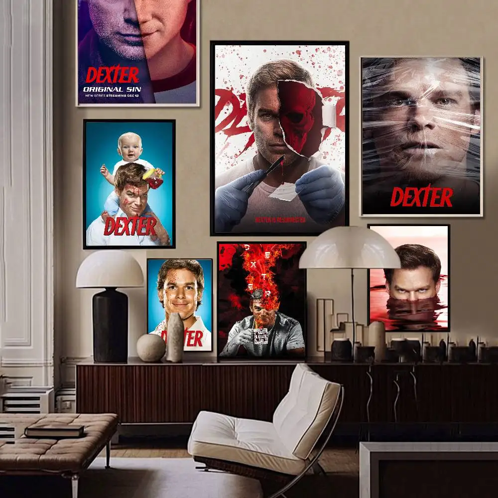 Dexter Morgan Character Good Quality Prints And Posters Waterproof Paper Sticker Coffee House Bar Posters Wall Stickers