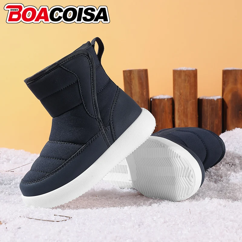 Sepatu Bot Salju Anak-anak Hangat Musim Dingin Sepatu Kasual Anti Selip Tebal Tahan Air untuk Anak Laki-laki Perempuan Sepatu Kets Anak Luar Ruangan Katun