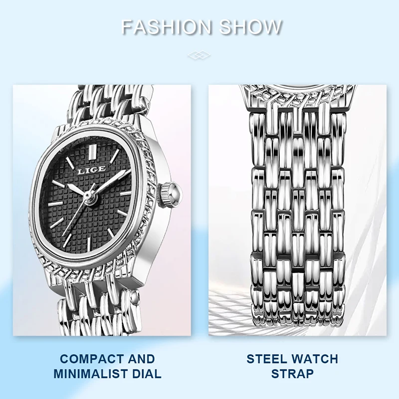 

LIGE 2026 Top Brand Luxury Womens Watch Fashion Elegant Quartz Wristwatches 30M Waterproof Steel Watches Ladies Gift Reloj Mujer