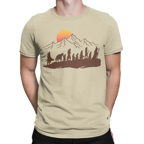 Imagen 2 del producto Camisetas The Fellowship L-Lords Of The R-Rings para hombre, camisetas divertidas de algodón puro, camiseta de cuello redondo, ropa de manga corta de verano