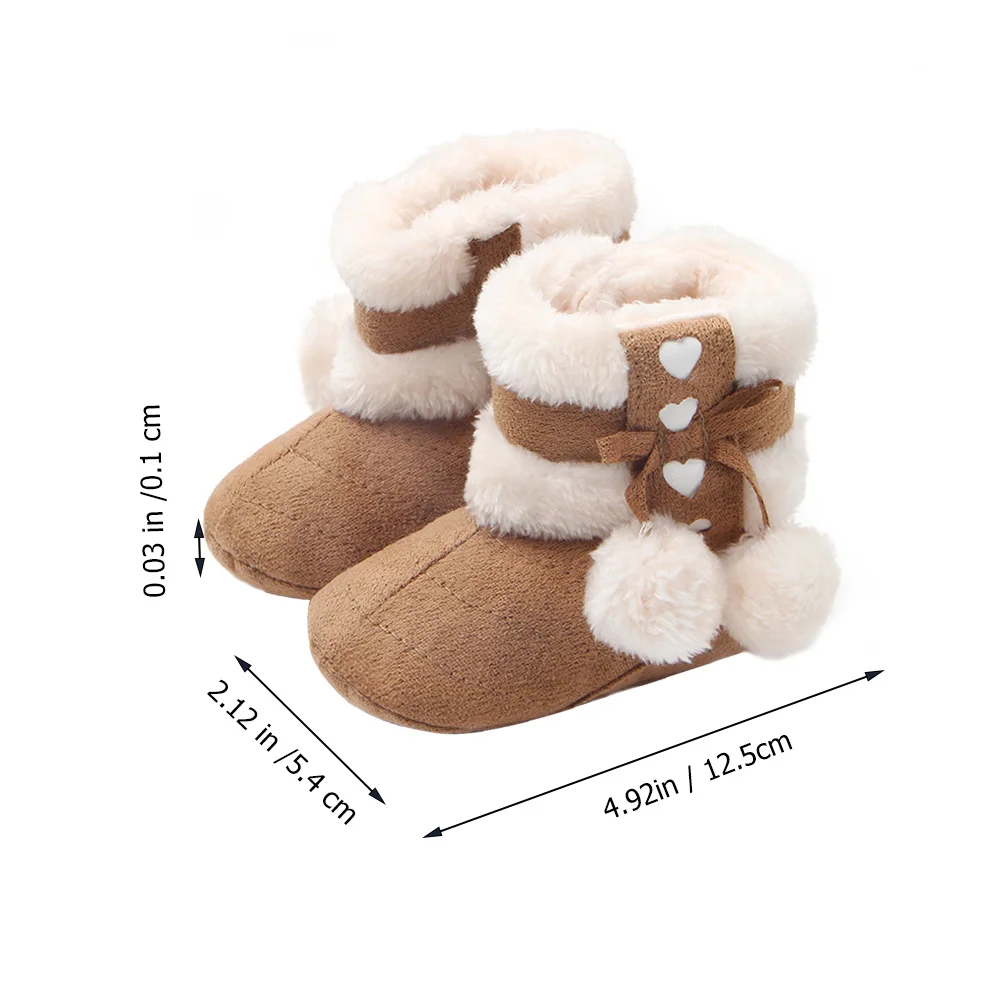 1 زوج طفل عيد الميلاد أحذية دافئة القطن Bowknot الشتاء Prewalkers أحذية الرضع طفل Prewalkers أحذية الشتاء أحذية عيد الميلاد ،