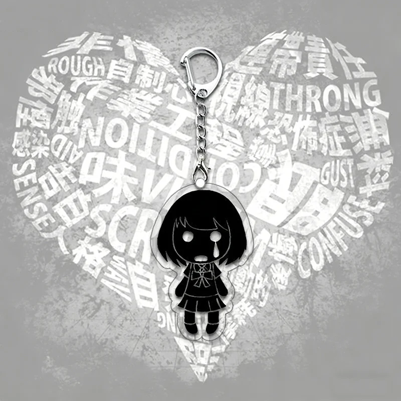 Heavy Metal Rock Music Gokuaku-P MARETU Mind Brand Keychain Acrylic Dark Gothic Keyring Key Chain Bag Accessories Ornament Props