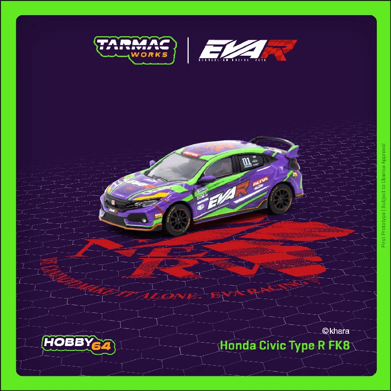 TW 1:64 Civic Type R FK8 01 EVA R литая под давлением миниатюрная модель моделирования из сплава, коллекционное украшение для взрослых, подлинная на складе