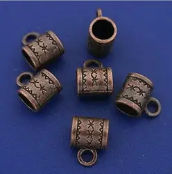 30pcs 8x6mm hole:4.8mm antiqued copper tone cup bails connector h3347