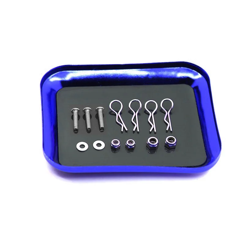 RC 자동차 및 휴대폰 수리용 전문 자석 나사 홀더 플레이트, 보관함이 있는 알루미늄 합금 공구 정리 매트