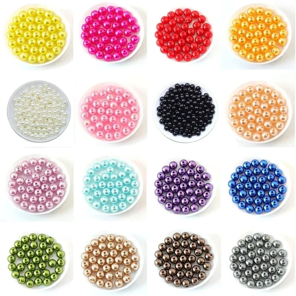 

3-12mm 500g Round Multi Color Acrylic Imitation pearl beads Loose beads For DIY Scrapbook Decoration Crafts Making