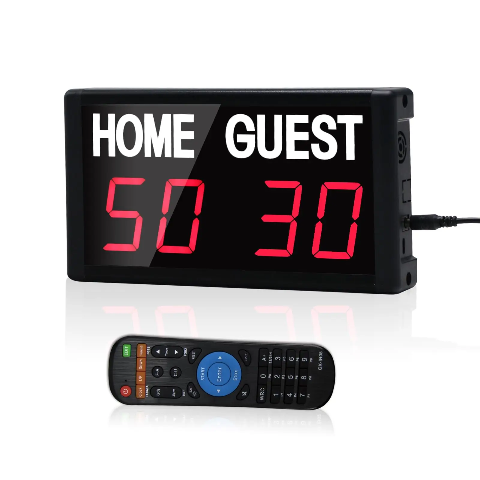 Portable LED Digital Scoreboard Adjustable Brightness Remote-Controlled for Basketball Football and More