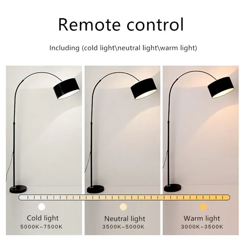 Imagem -04 - Altura Ajustável Led Floor Lamp com Base de Mármore Controle Remoto Luz Sala de Estar Quarto Estudo Casa Nova Decoração