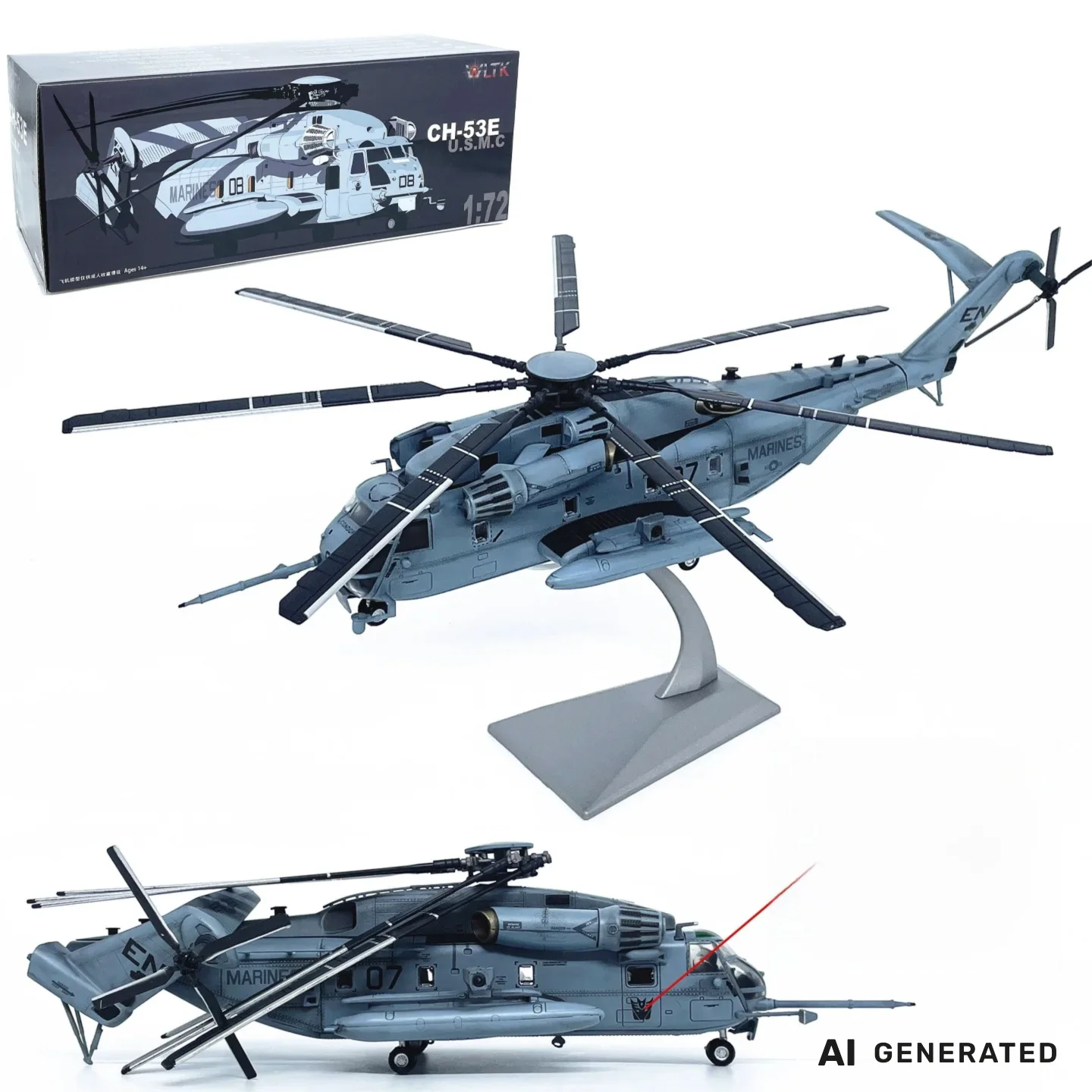 1:72 Scale American Super Horse CH-53E Helicopter Alloy Airplane Models Replica Diecast Aircraft For Adults Fun Aviation Display