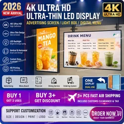 Slim LED Snap Frame Advertise Light Box Fast Food Restaurant LED Menu Board Sign Poster Display Lightbox Wall Advertising Signs