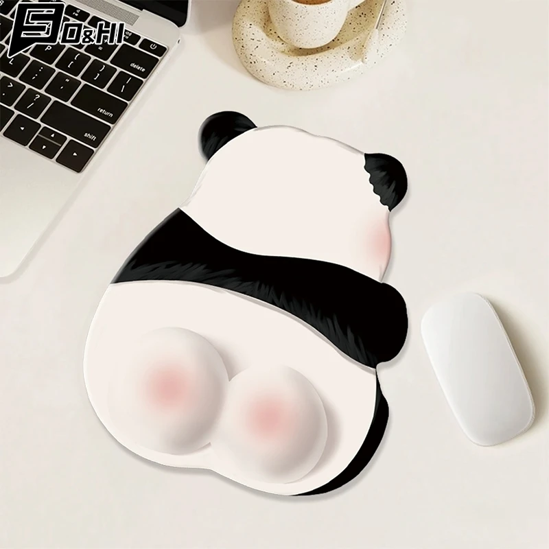 Kawaii Pink Panda Mouse Pad Silicone Wrist Mouse Pad Cute Non Slip Computer Office High-End Mouse Pads For Girls