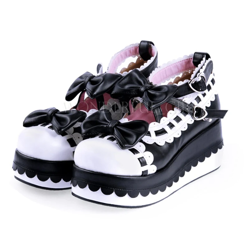 New Japanese Style Lolita Shoes Platform Shoes Girls Princess Cosplay Shoes scarpe da donna con Bowknot taglia 35-47