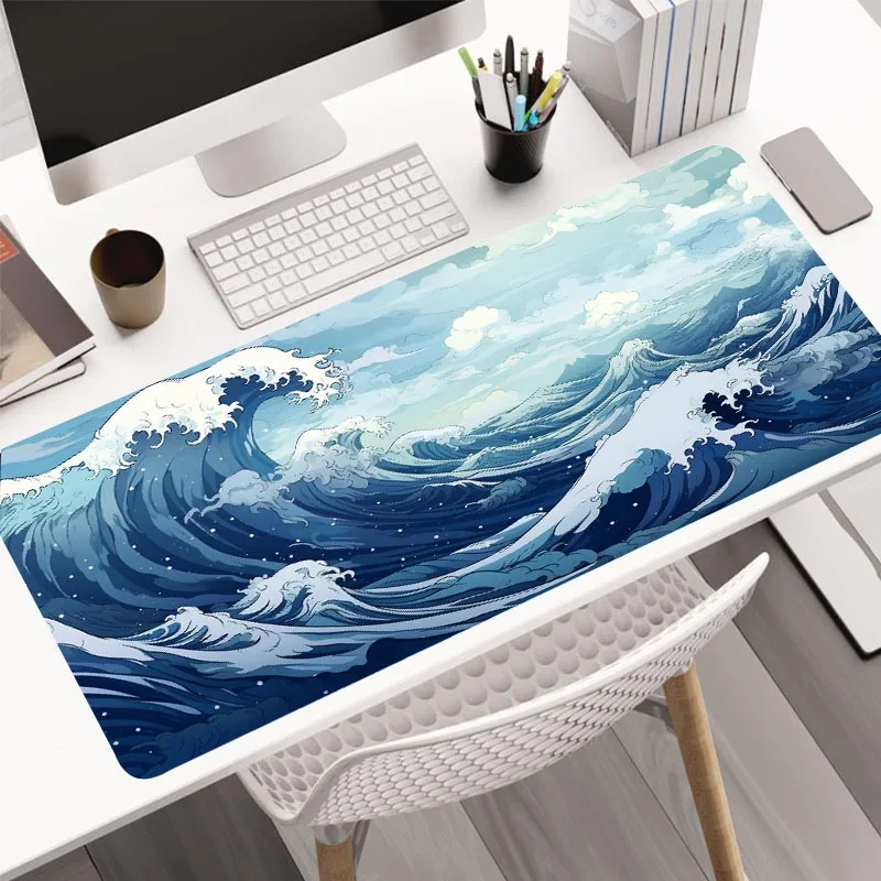 Computer Art Mouse Pad Japan The Great Wave of Kanagawa Large Gaming Mousepad Gamer XL Rubber Otaku Keyboard Pad Laptop Desk Mat