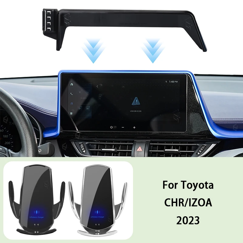 

Car Phone Holder Screen Panel Fixed Base For Toyota CHR IZOA 2023 Car Phone Wireless Charging Mount Car interior Accessories