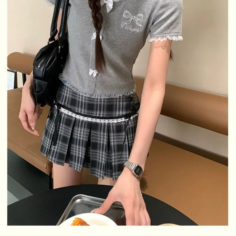 

Topanoma Mini Skirts Women Preppy Style Vintage Autumn New Fashion Sweet Sexy JK Pleated Skirt High Waist Ladies Casual Party