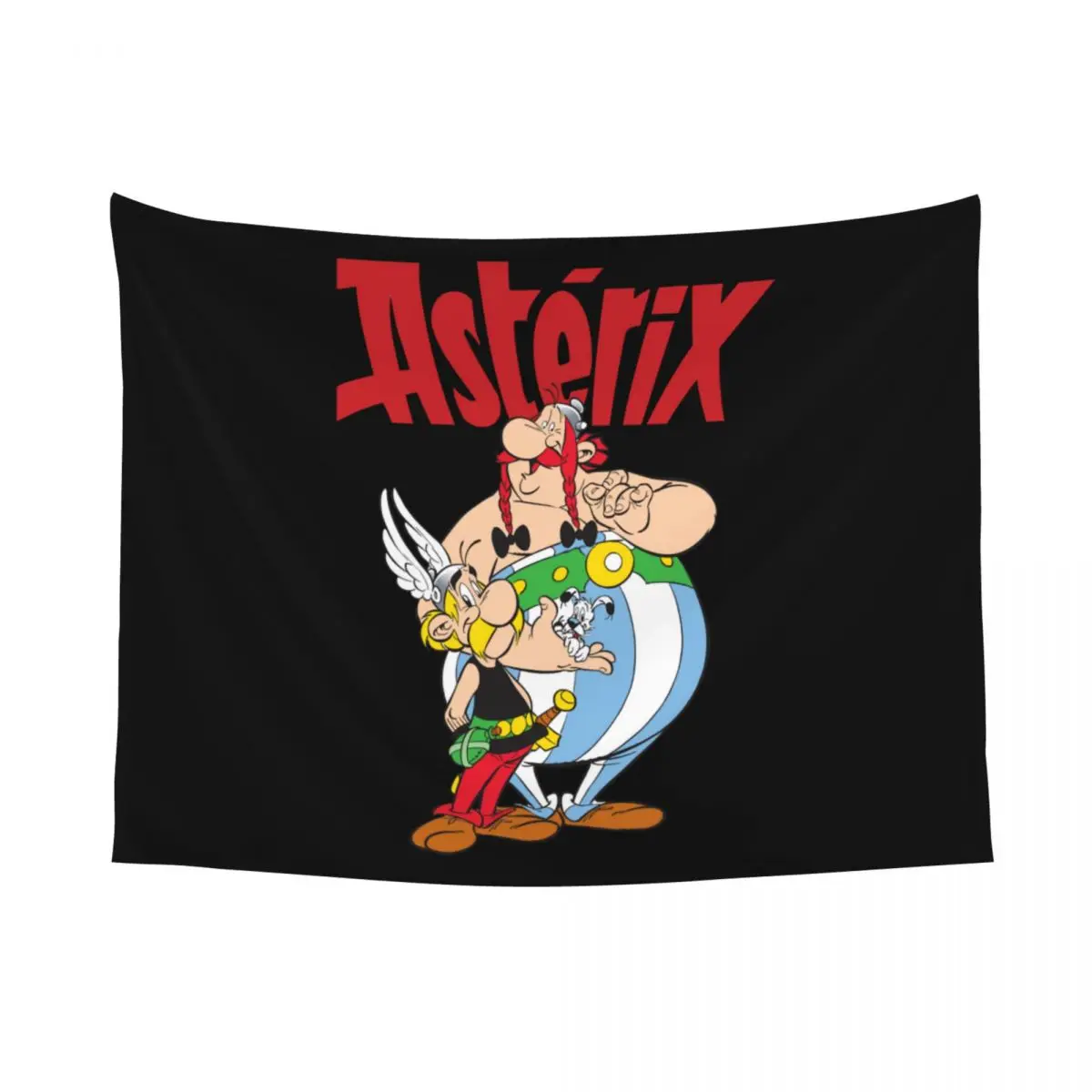 Asterix And Obelix With Idefix Tapestry Home Decor Customized Hippie Wall Hanging Manga Tapestries for Living Room