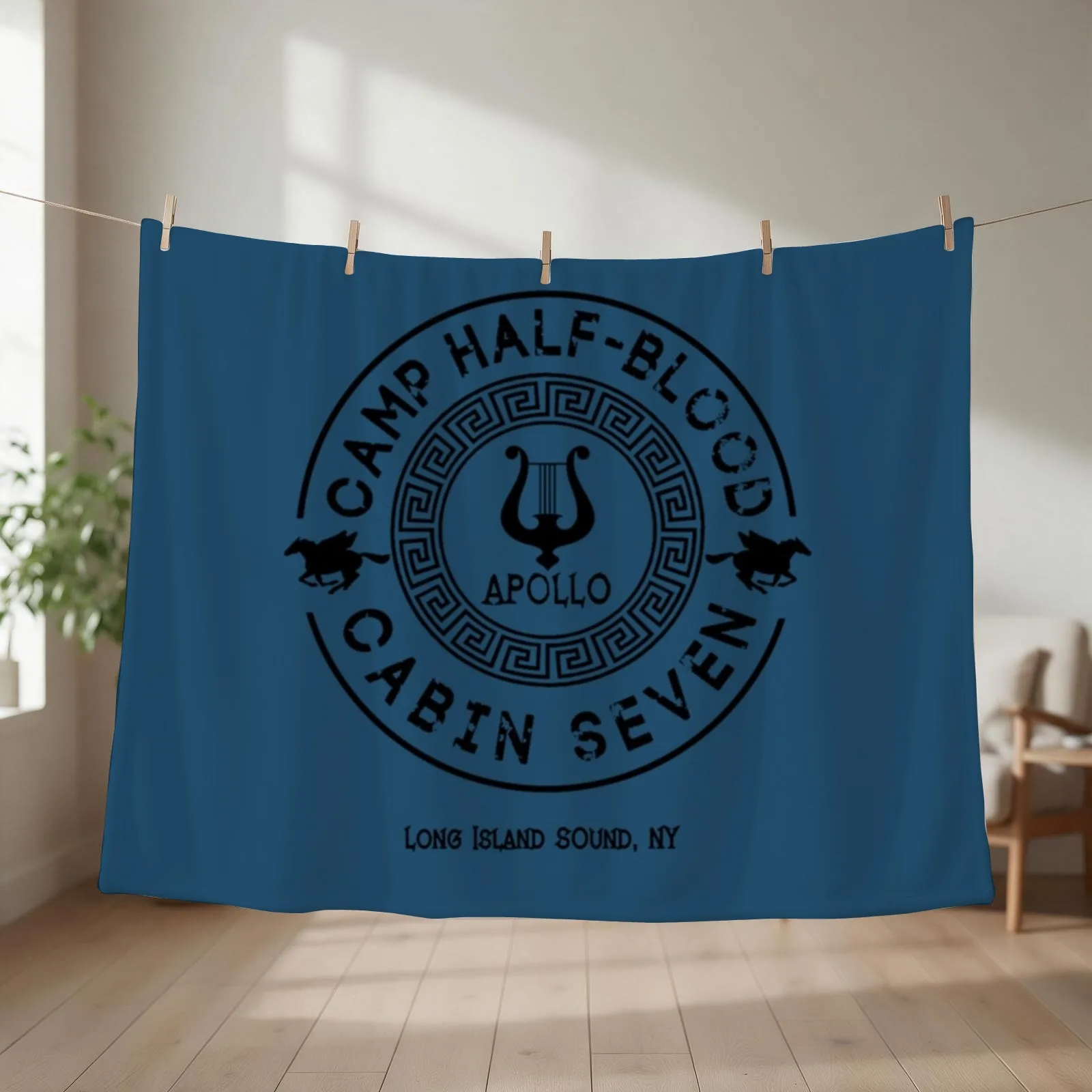 BEST SELLING -Apollo Camp Half Blood Cabin Throw Blanket couch cozy soft plush fuzzy picnic outdoor blanket