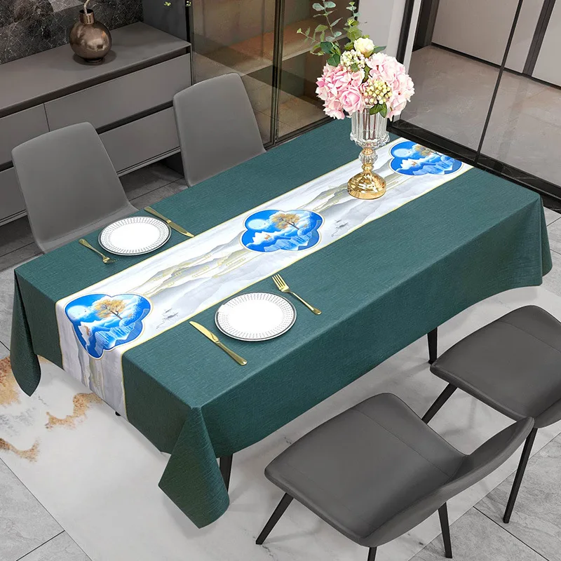 

Kitchen Decor Waterproof PVC Geometric Birthday Party Dinning Wedding Table Tablecloth Cover Cloth Desk Protecter Picnic Mat