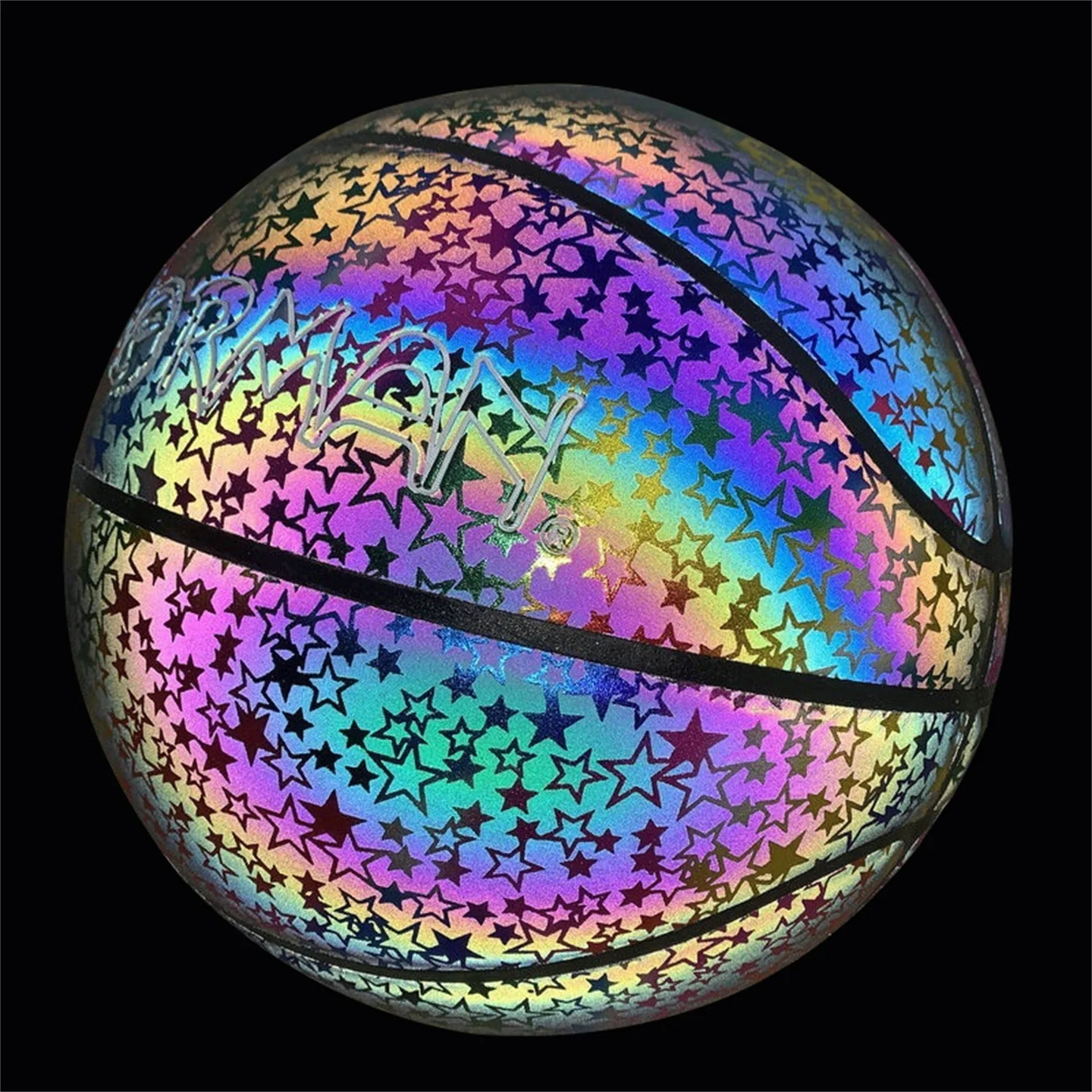 야광운 농구 사이즈 7 #   PU 가죽 실내 옥외 거리 반사 빛 농구 생일 선물