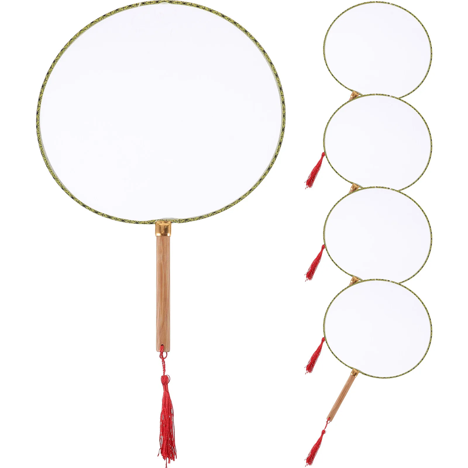 

5Pcs DIY Blank Graffiti Hand Fan Bamboo Frame Polyester Surface Painting Fan for Home Decor Room Bedroom Craft Project