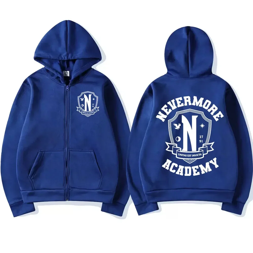 Hoodie de zíper de Harajuku masculino com logotipo gráfico, moletons com zíper, moletons com estilo Academy of Harajuku, pré-venda