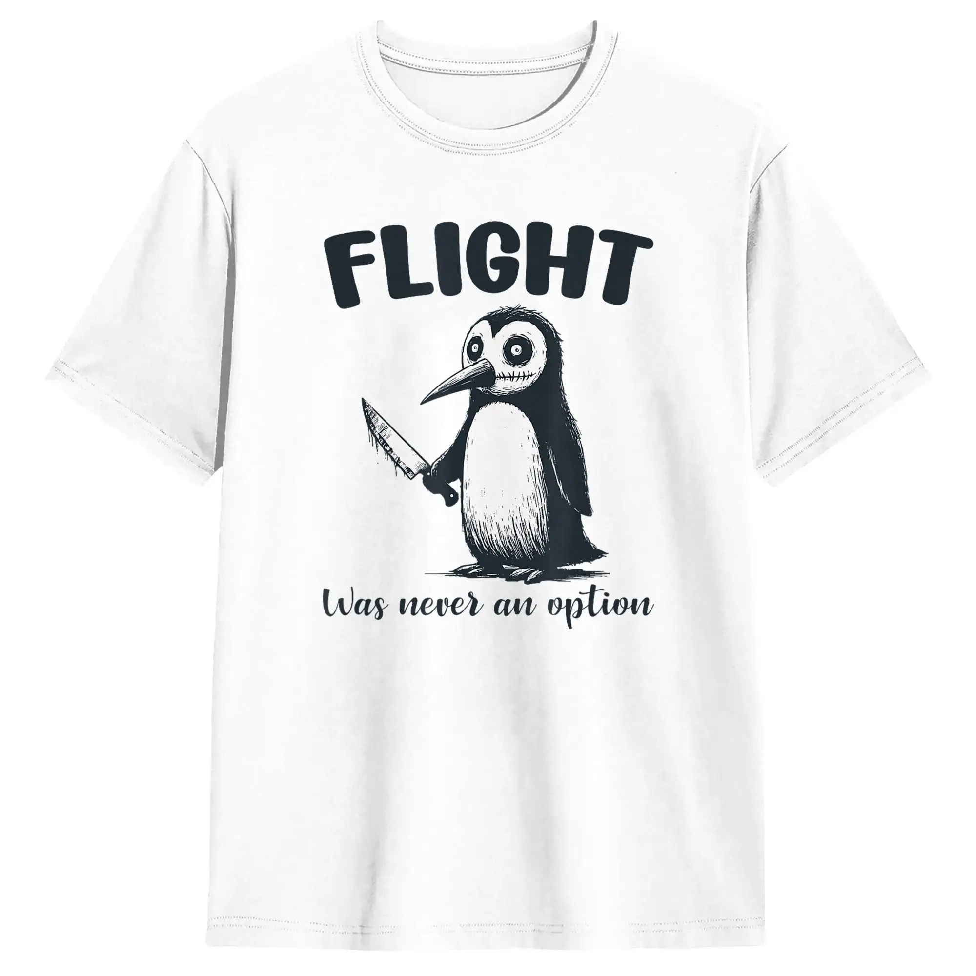 Vintage T-Shirt Flight Was Never A Viable Option Humor and Joke 100% Cotton T-Shirts  Popular Tee Shirt Short Sleeve Tees,