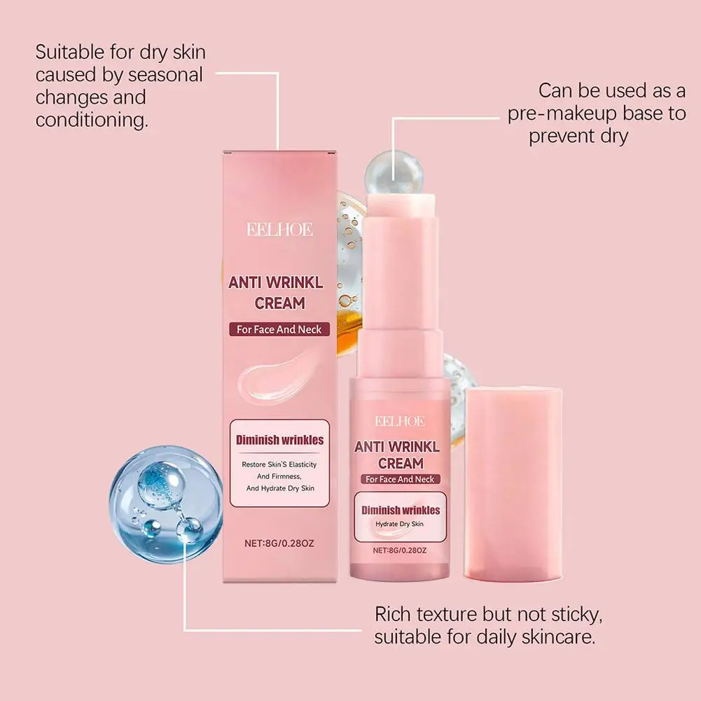 Collagen Wrinkle Removal Balm Stick Multi Bounce Instant Anti-Aging Firming Lift Brighten Facial Dull Skin Moisturizer