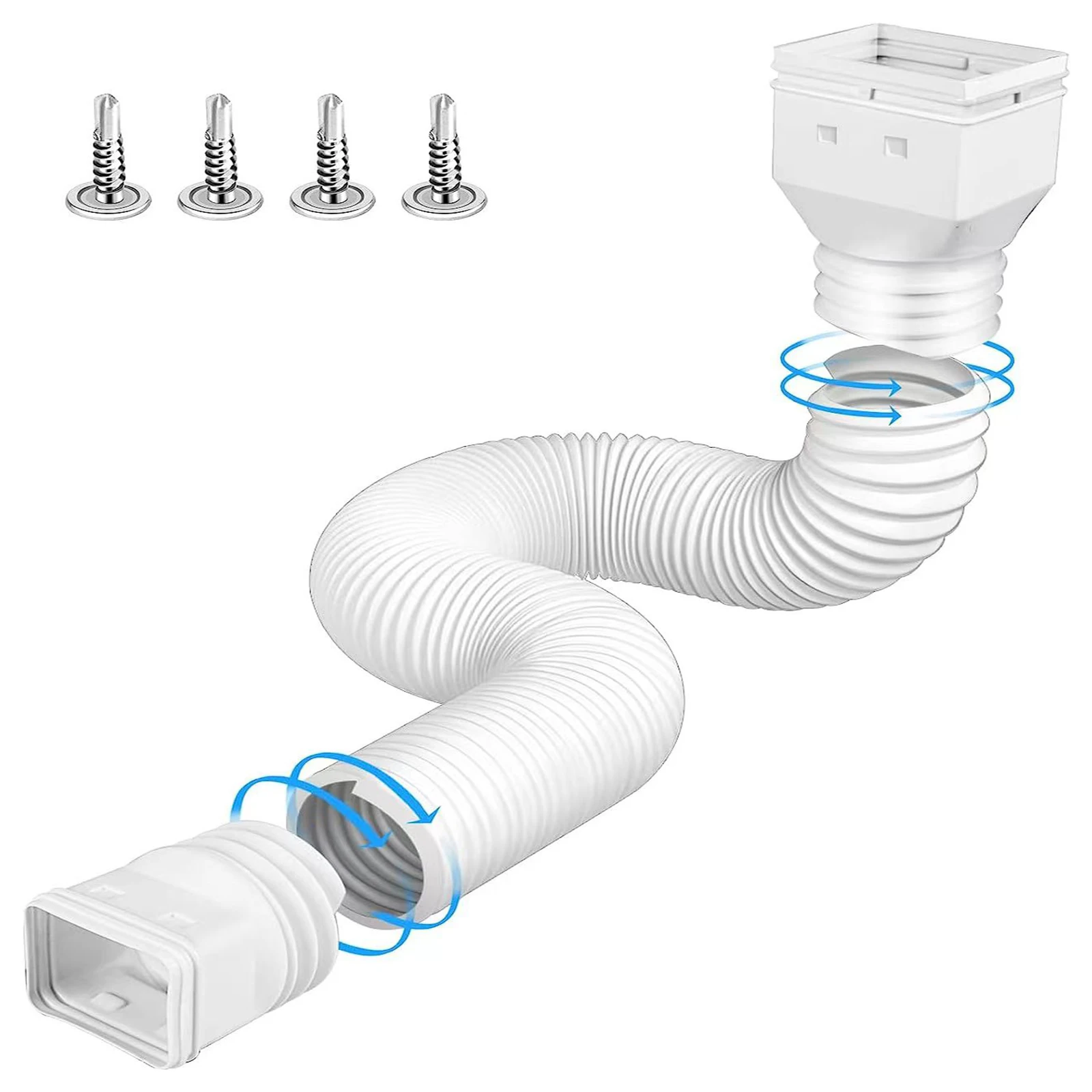 

Rain Gutter Downspout Extensions Flexible Down Spout Drain Extender with 3x4in and 2x3in Connectors Extendable from 21 to 60 In