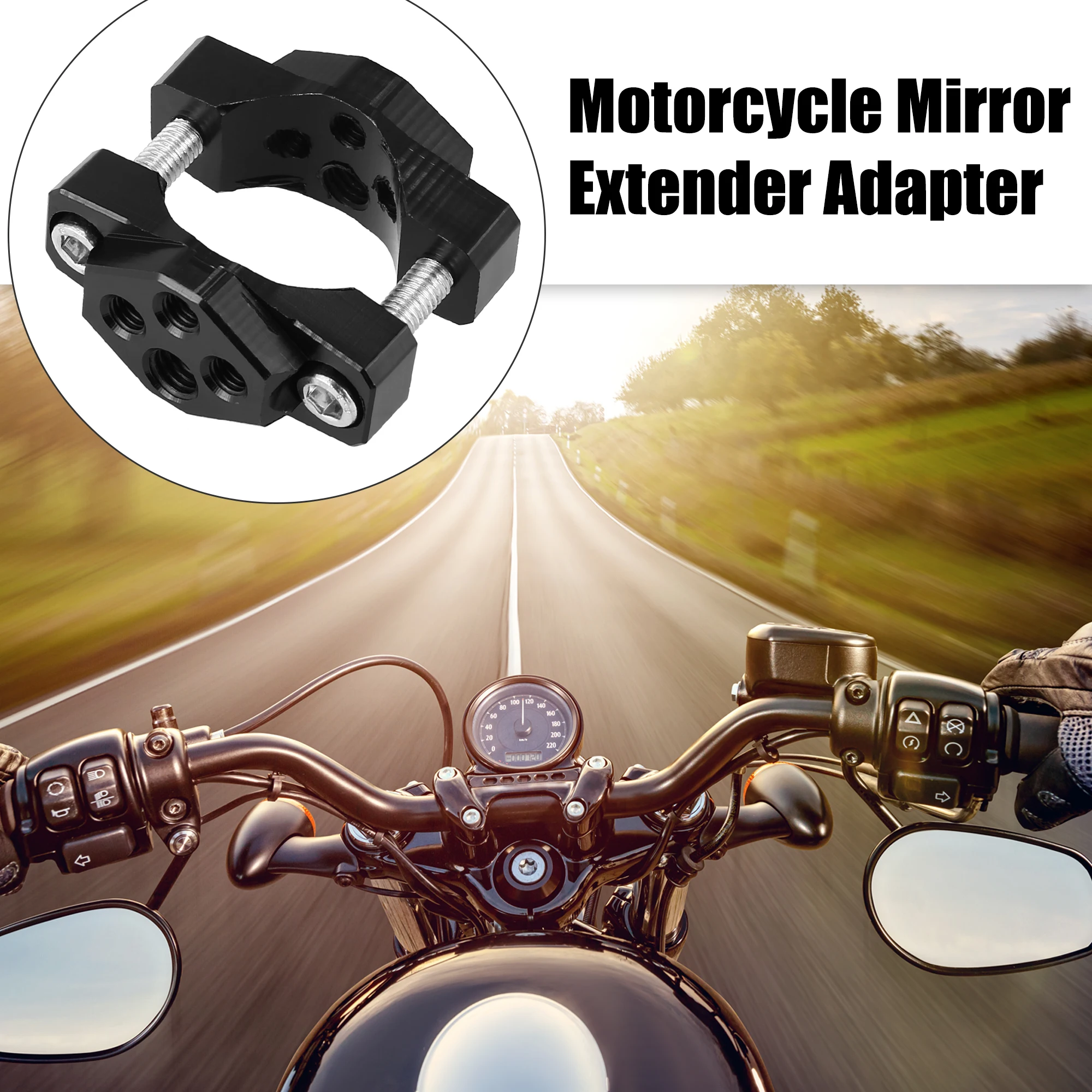 17 to 32mm Handlebar Clamp Mount Adjustable Rearview Mirror Extender Offroad Spotlight Bracket for Motorcycle Scooter