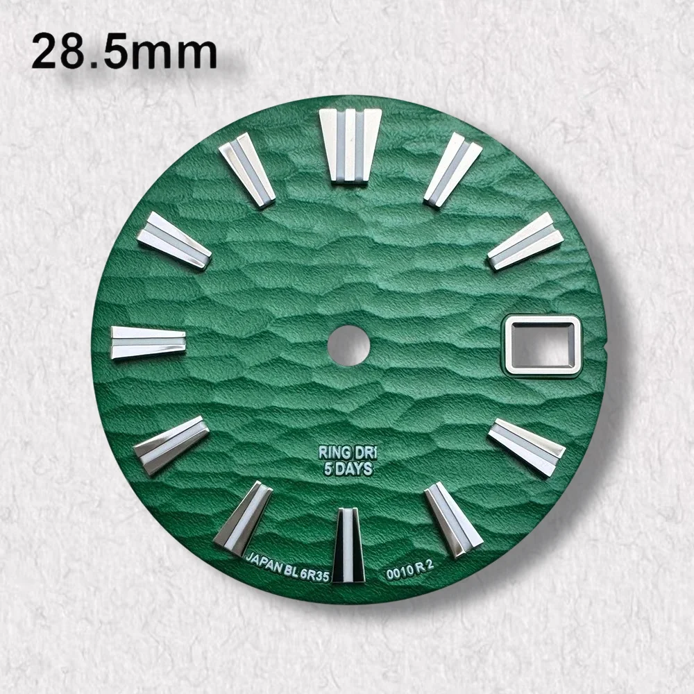 Logo GS 28.5Mm Kualitas Tinggi dengan Dial Grand S Cocok Cocok untuk NH35/NH36/4R/7S Aksesori Jam Tangan Gelombang Lumen Hijau Gerakan Jepang