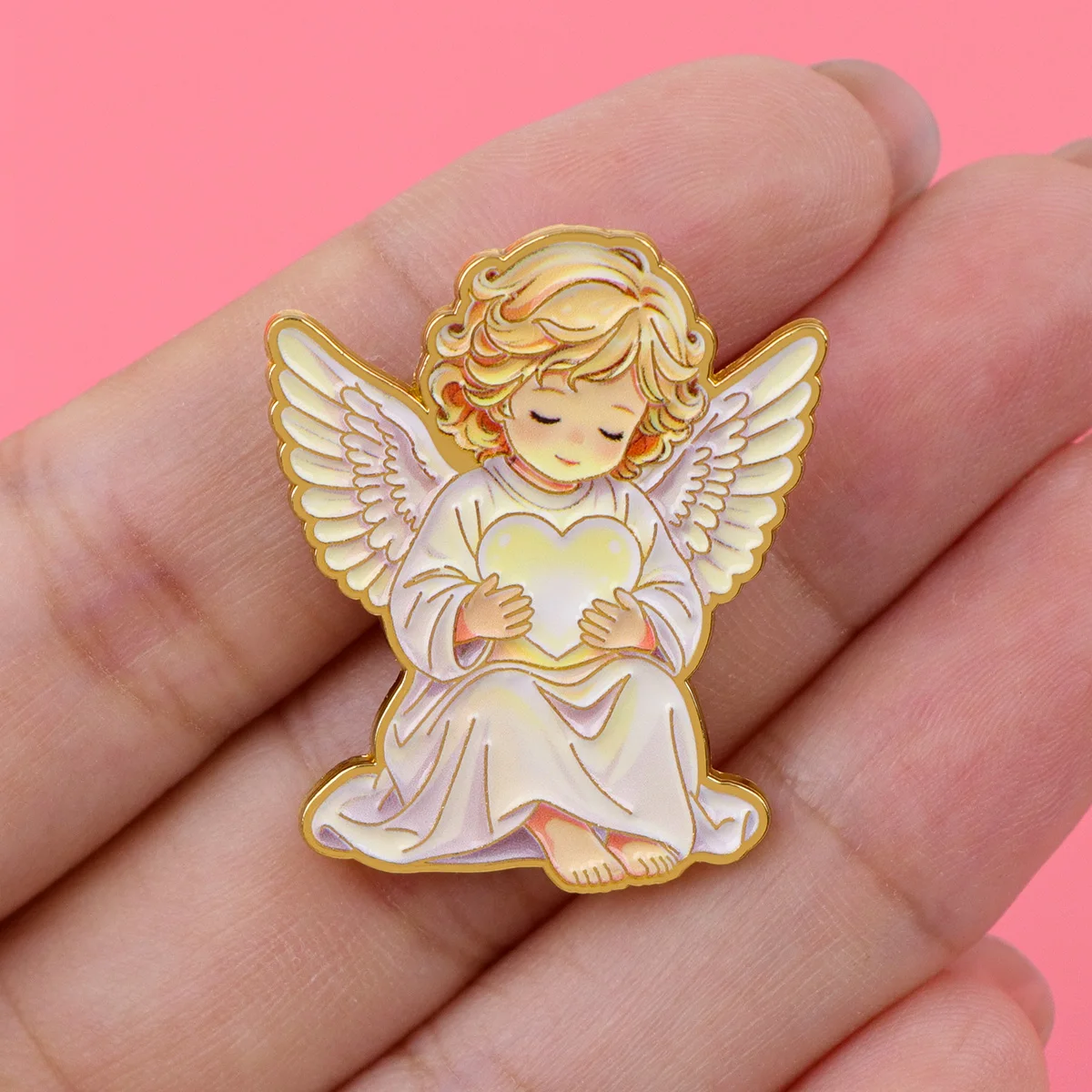 Healing Angle Cartoon Niedliche Emaille-Anstecknadel Reversnadel Taschenanstecker Anime-Abzeichen für Rucksack Brosche für Kleidung Schmuck Geschenke für Freunde