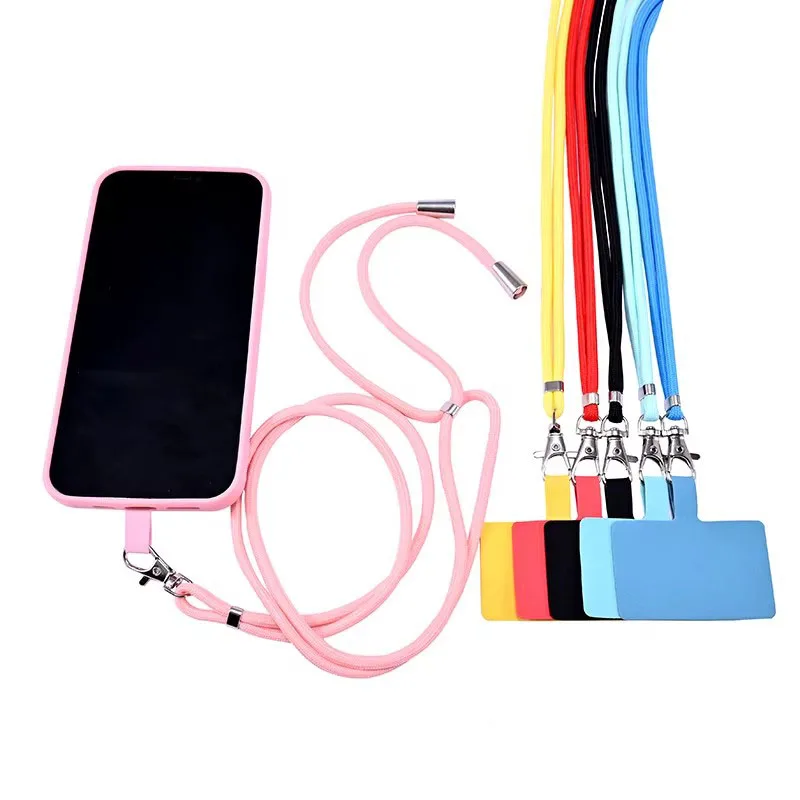 

1/2 шт. универсальный ремешок для мобильного телефона, носимый через плечо, с подвеской на заднюю панель, фиксированным зажимом для карт, цепочкой для подвешивания на шею